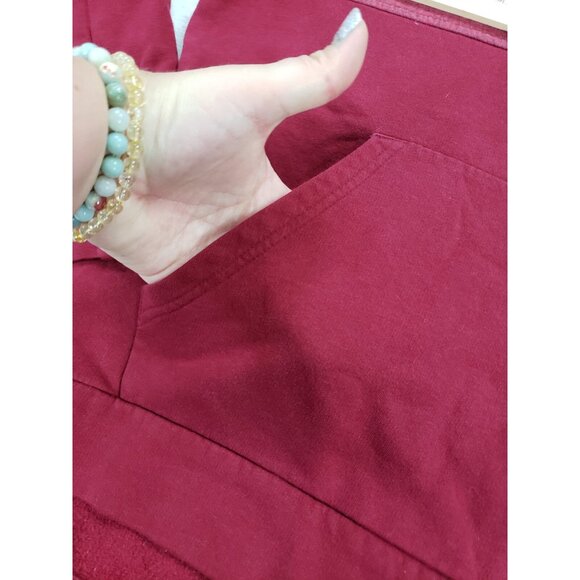 Adidas Hoodie Red M/L Adult Activewear Gym Casual Hoodie Kangaroo Pocket Warm - Picture 4 of 10